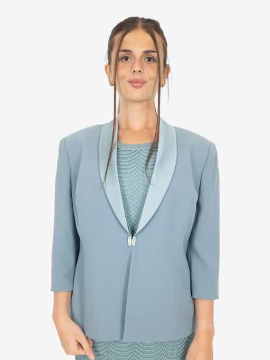 Elegant curvy ceremony set with sheath dress and jacket