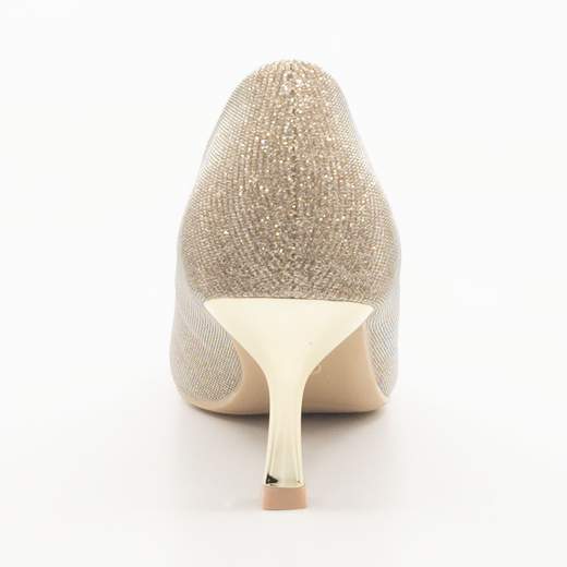 Scarpe Décolleté Glitter Oro con Tacco a Clessidra
