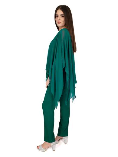 Completo cerimonia curvy elegante con casacca e pantalone R-800