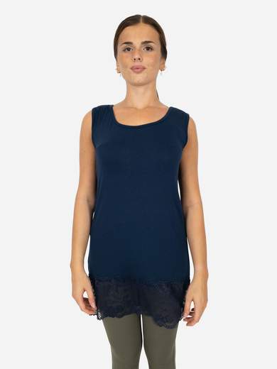 Canotta Lunga Curvy con Pizzo per Donna – Morbida e Comoda