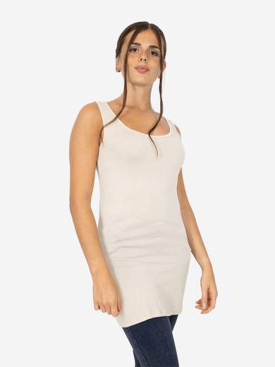 Women's Long Slim Fit Tank Top – Basic Stretch Viscose Model