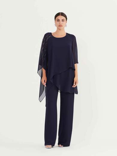 JEAN CRYÒ Completo Pantalone Elegante Donna in Chiffon da Cerimonia