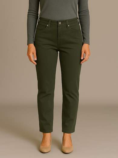 Emanuela Costa Jeans donna in fustagno elasticizzato a 5 tasche vita medio alta gamba dritta EC6833