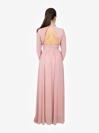 Abito lungo elegante con spacco e schiena scoperta