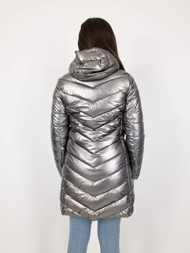 Piumino Lungo Al Ginocchio Donna Con Cappuccio Staccabile