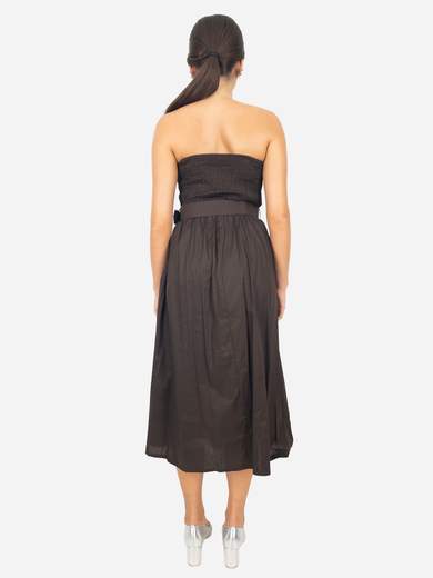 Women's cotton summer dress with belt – Strapless