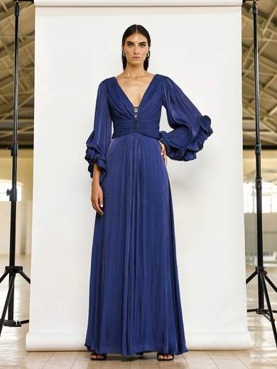 Abito Lungo Cerimonia Chiffon e Perline 5261