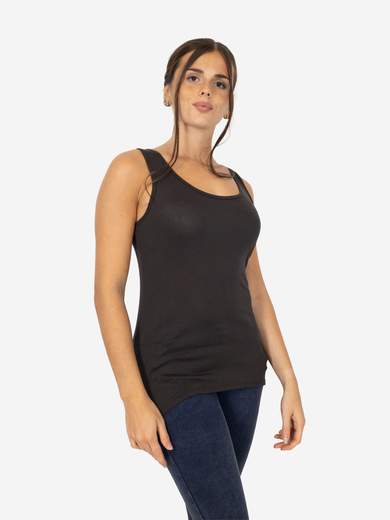 Slim Fit Women’s Tank Top with Wide Straps in Stretch Viscose
