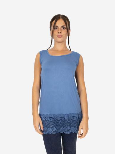 Canotta Lunga Curvy con Pizzo per Donna – Morbida e Comoda