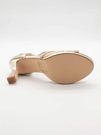 Women's Gold Ceremony Sandal with Lurex and 8 cm Hourglass Heel