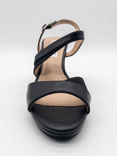 Black ceremony sandals with 10 cm heel