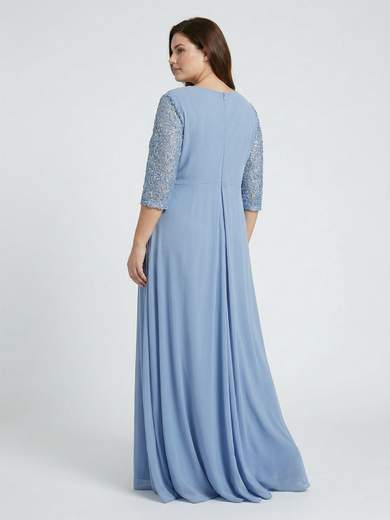 Bianca Brandi Curvy Abito lungo calibrato da cerimonia con scollo a V incrociato e maniche tre quarti 29722M