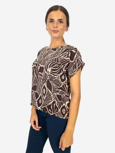 Blusa fantasia donna in viscosa Made in Italy