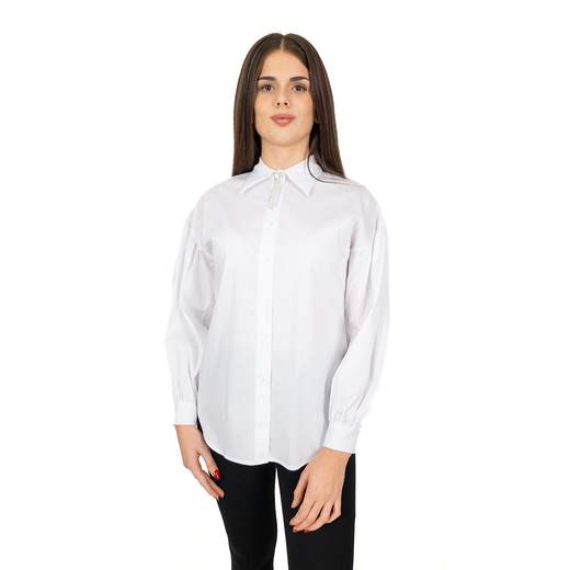 CARMEN Camicia Donna Maniche a Sbuffo in Cotone Elasticizzato