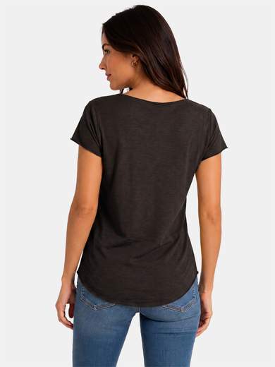 T-shirt Basica Donna in Cotone a Taglio Vivo
