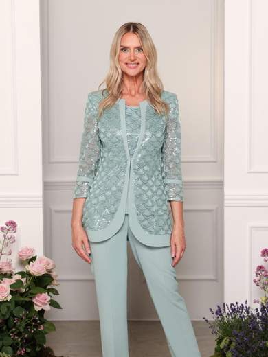 Bianca Brandi Completo pantalone da cerimonia tre pezzi mamma della sposa 29662