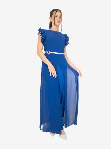 Jumpsuit Elegante Cerimonia Donna con Cintura Strass