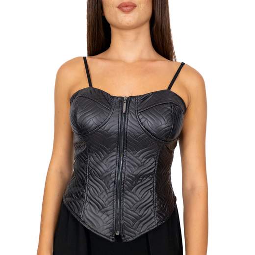 Top Ecopelle da Sera con Spalline Regolabili Elegante e Sexy