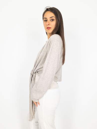 STRABELLO Cardigan in Lana Morbida Donna Curvy Maniche Lunghe Senza Bottoni