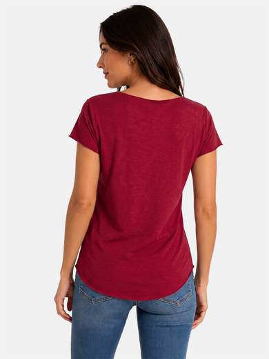 T-shirt Basica Donna in Cotone a Taglio Vivo