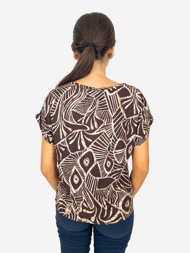Blusa fantasia donna in viscosa Made in Italy