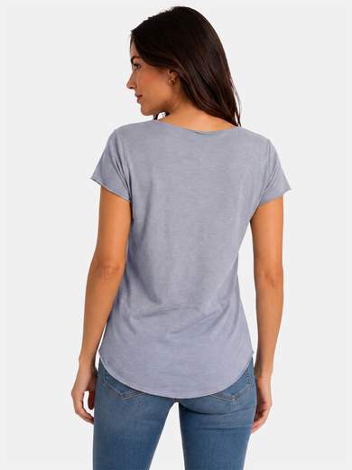 T-shirt Basica Donna in Cotone a Taglio Vivo