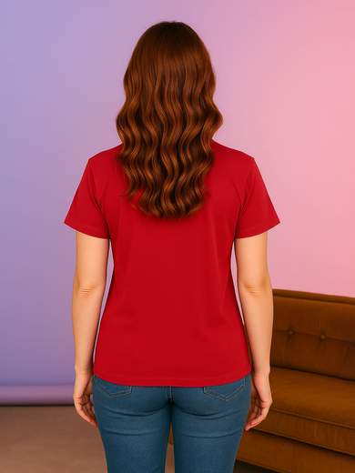 PERLARARA Women's cotton T-shirt with rhinestones and logo E62-25