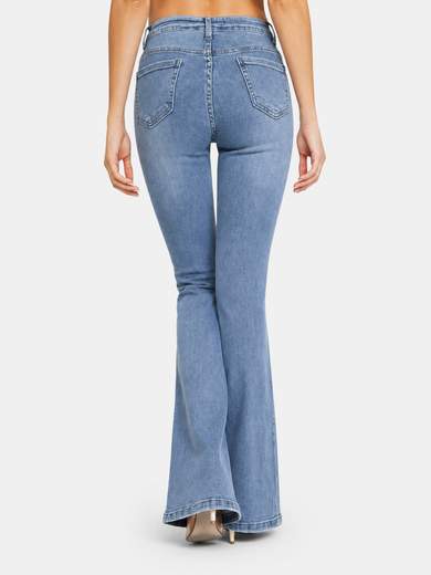 Slim Fit Light Blue Denim Flare Jeans