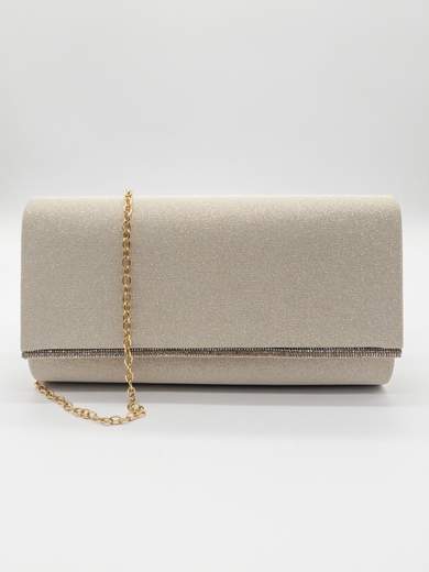 Pochette Elegante Avorio Glitterata con Chiusura Magnetica