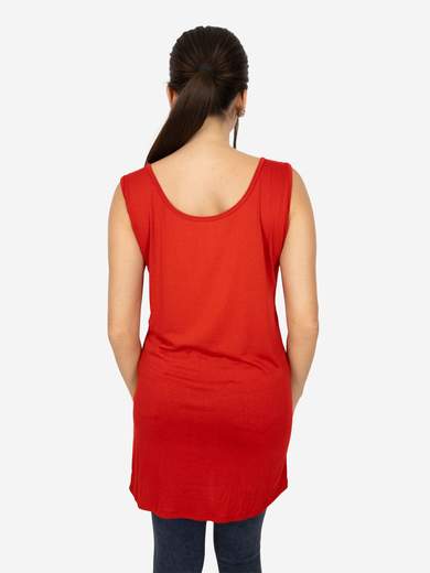 Women's long curvy basic tank top in stretch viscose – One size