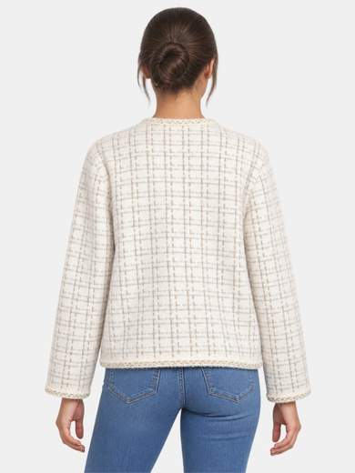 Women's Button-Front Cardigan with Pockets and Lurex Details