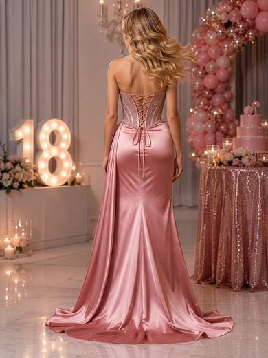 Abito Lungo a Sirena con Strass e Spacco per 18esimo Compleanno