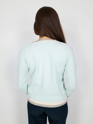 Maglia Pullover Donna Invernale A Rombi Con Lo Scollo A V