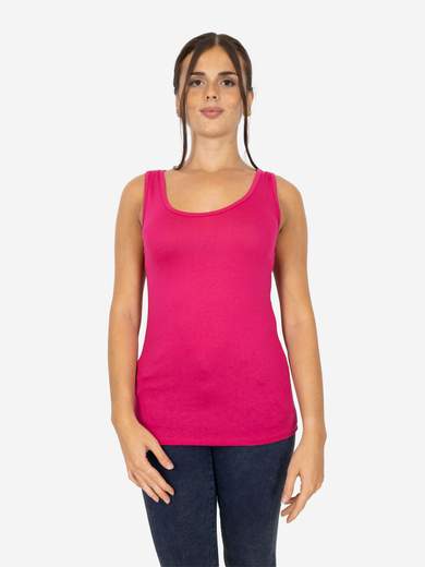 Slim Fit Women’s Tank Top with Wide Straps in Stretch Viscose