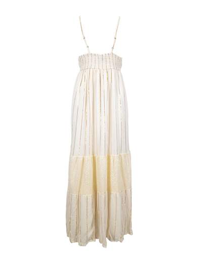 Boho Italia Women’s long dress in viscose with broderie anglaise and crochet BHI9902