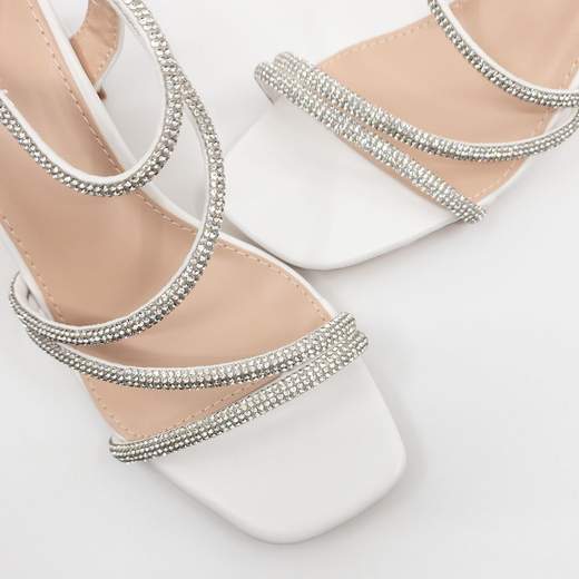 Scarpe da Cerimonia Donna Eleganti con Strass Argento