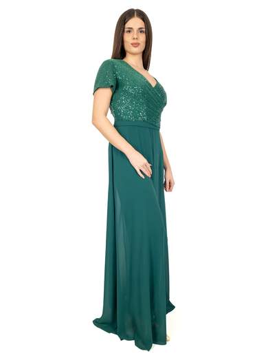 Bianca Brandi Curvy Tuta da cerimonia elegante curvy in chiffon e paillettes