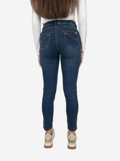 Jeans Jeggings Blu Denim Donna Fascia Elastica