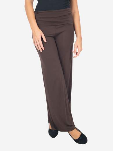 Pantaloni sportivi elasticizzati a palazzo in viscosa con fascia vita alta