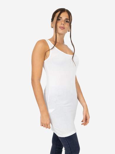 Women's Long Slim Fit Tank Top – Basic Stretch Viscose Model