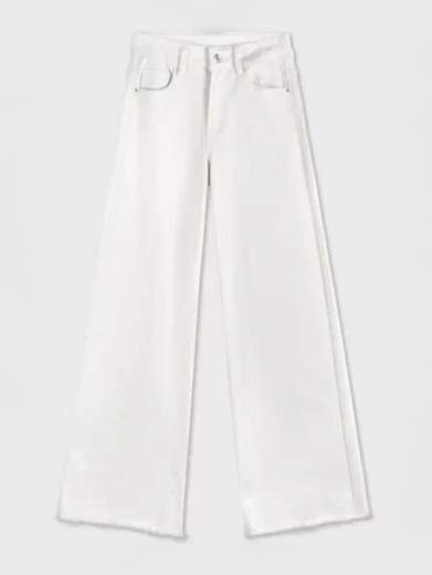 Jeans Donna Cropped Flared Bianchi - Miss Bonbon Premium