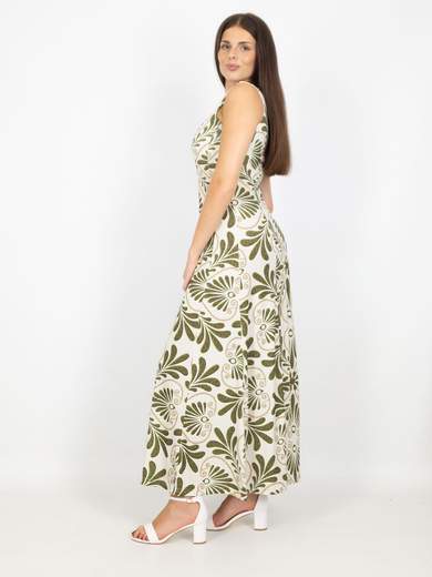 Bucle Vestito Lungo Donna Da Giorno A Fantasia Casual Elasticizzato