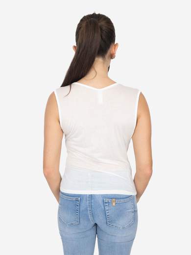 Canotta con scollo morbido e drappeggio - 100% TENCEL