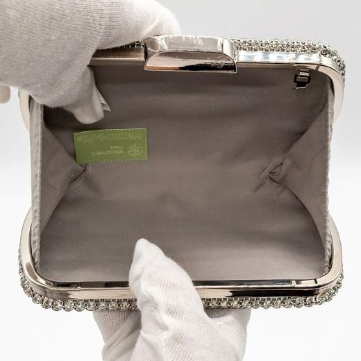 MICHELLE MOON Pochette da Cerimonia Argento con Strass V6067-ARGENTO