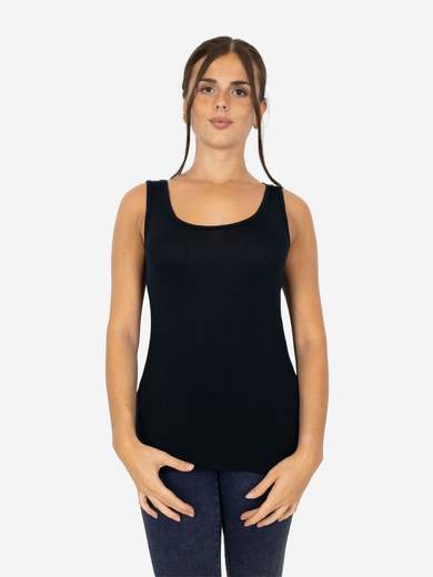 Slim Fit Women’s Tank Top with Wide Straps in Stretch Viscose