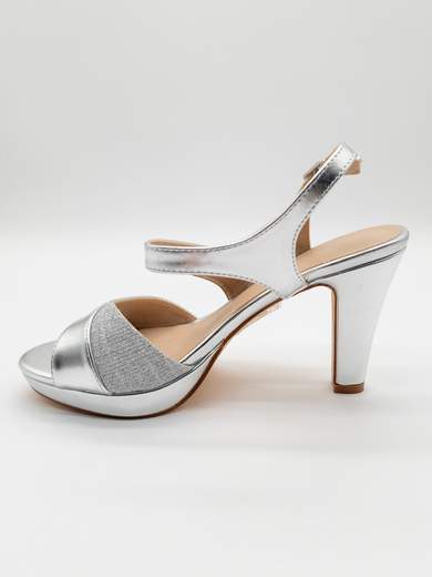 Silver ceremony sandals with 10 cm heel