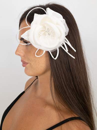 B.M. RICAMI Spilla elegante fiore con strass in mikado e organza Accessorio donna per matrimonio ed eventi SPF00