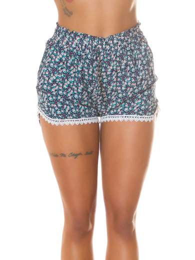 KOUCLA Pantaloncini sexy a vita alta con stampa e pizzo 0000KH1303