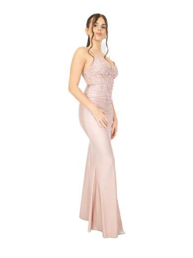 STRABELLO CERIMONIA Abito da Cerimonia Lungo in Pizzo con Strass e Spalline Regolabili A29799-4392-ELLA