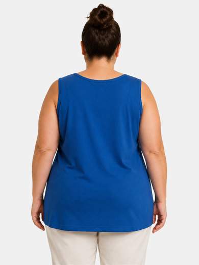 Canottiera Curvy in Cotone con Stampa Frontale